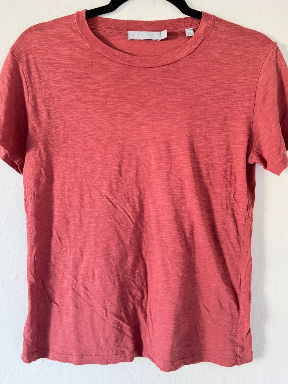 Vince Women’s Heathered Coral Crewneck Short Sleeve Tee